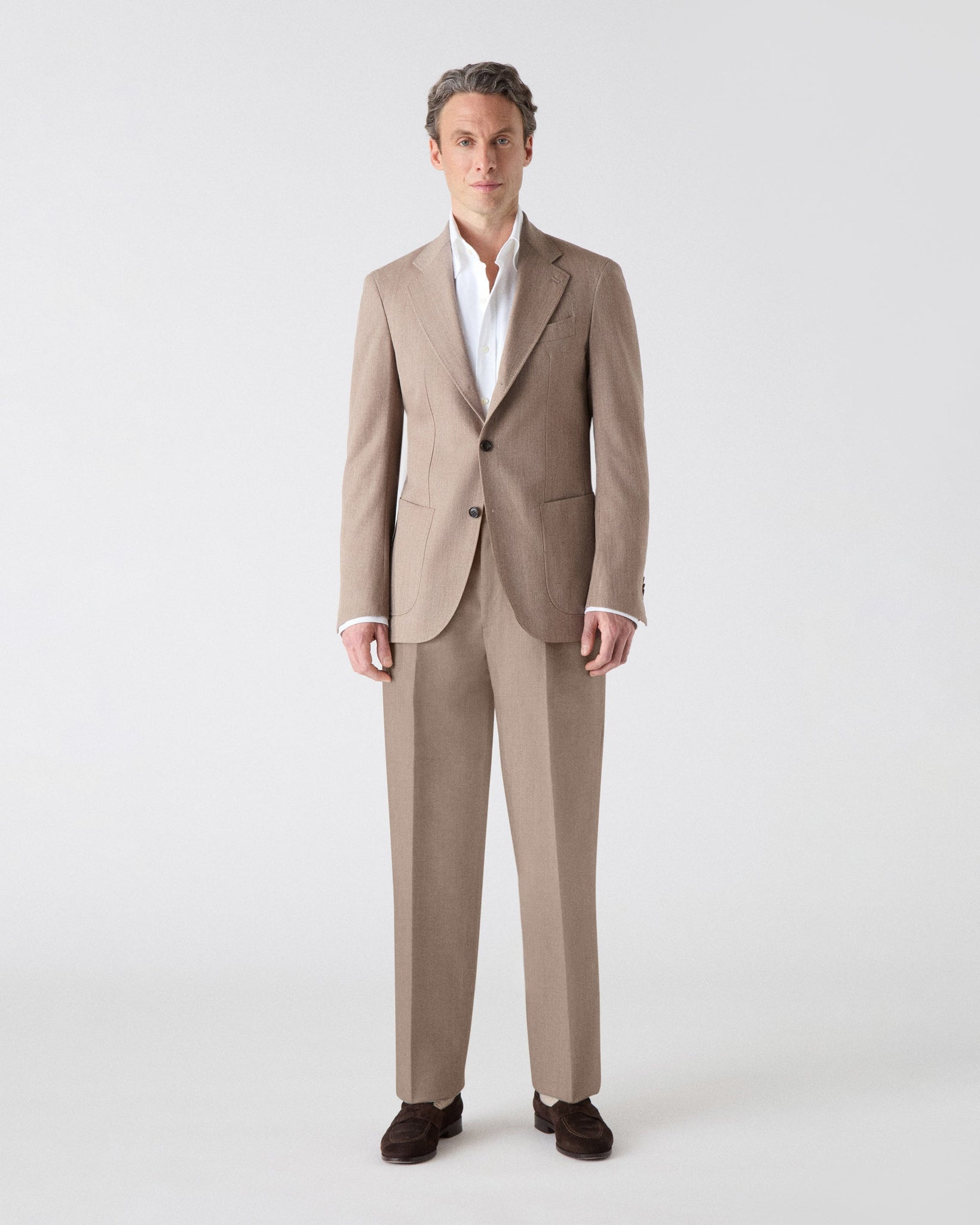 Dag Sport Cavalry Twill Suit Jacket - Brown Berg & Berg