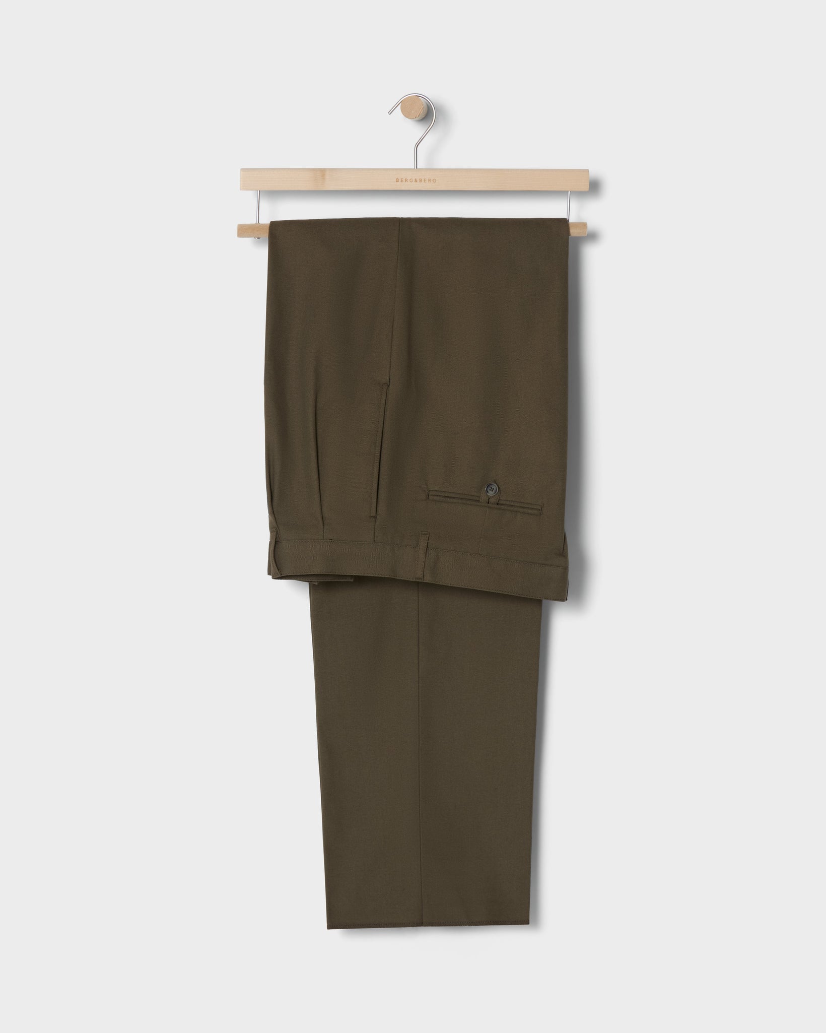 Antonello Cotton Canvas Trousers - Khaki Berg & Berg