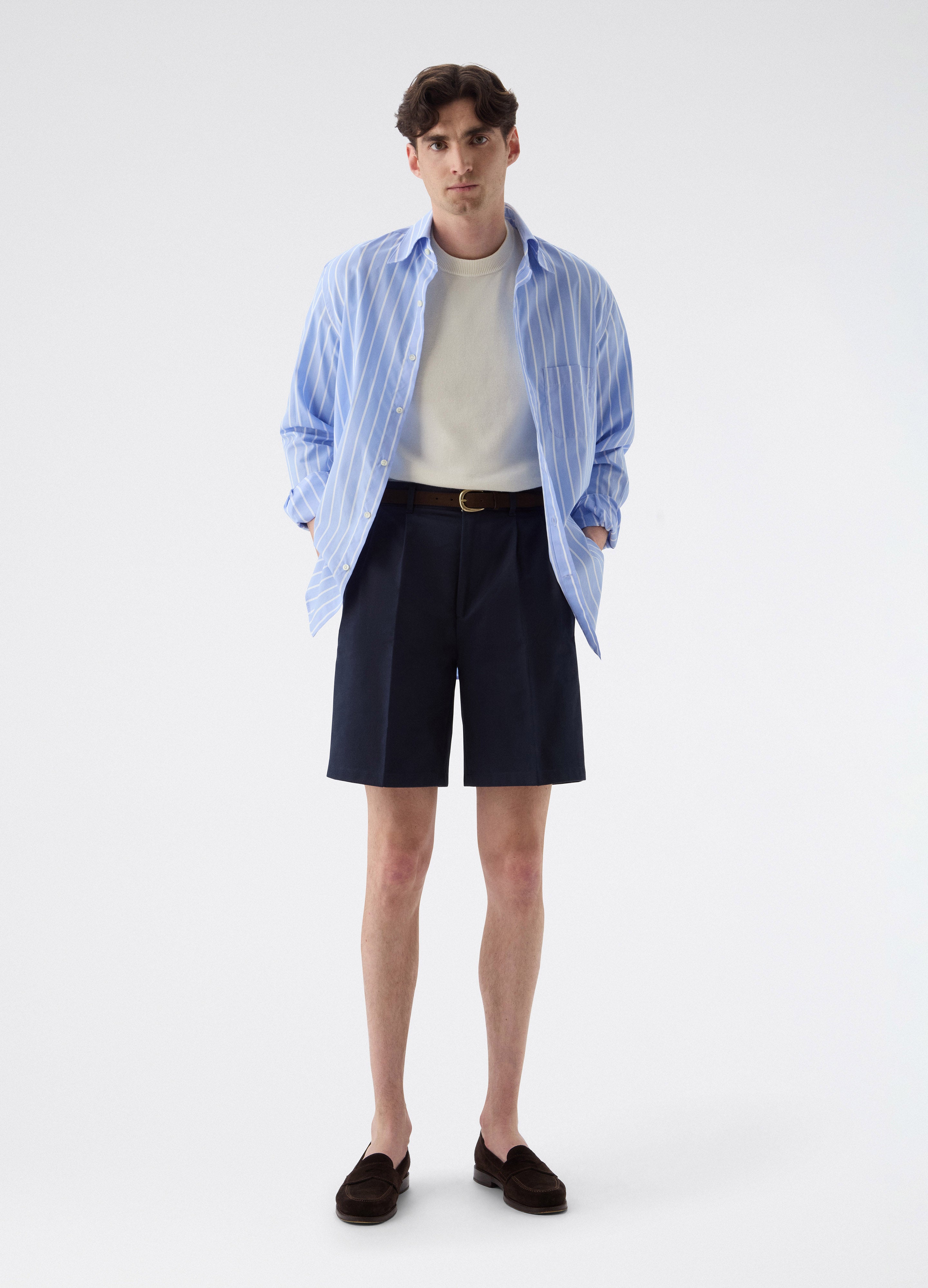 Antonello Cotton Shorts - Navy | Berg & Berg