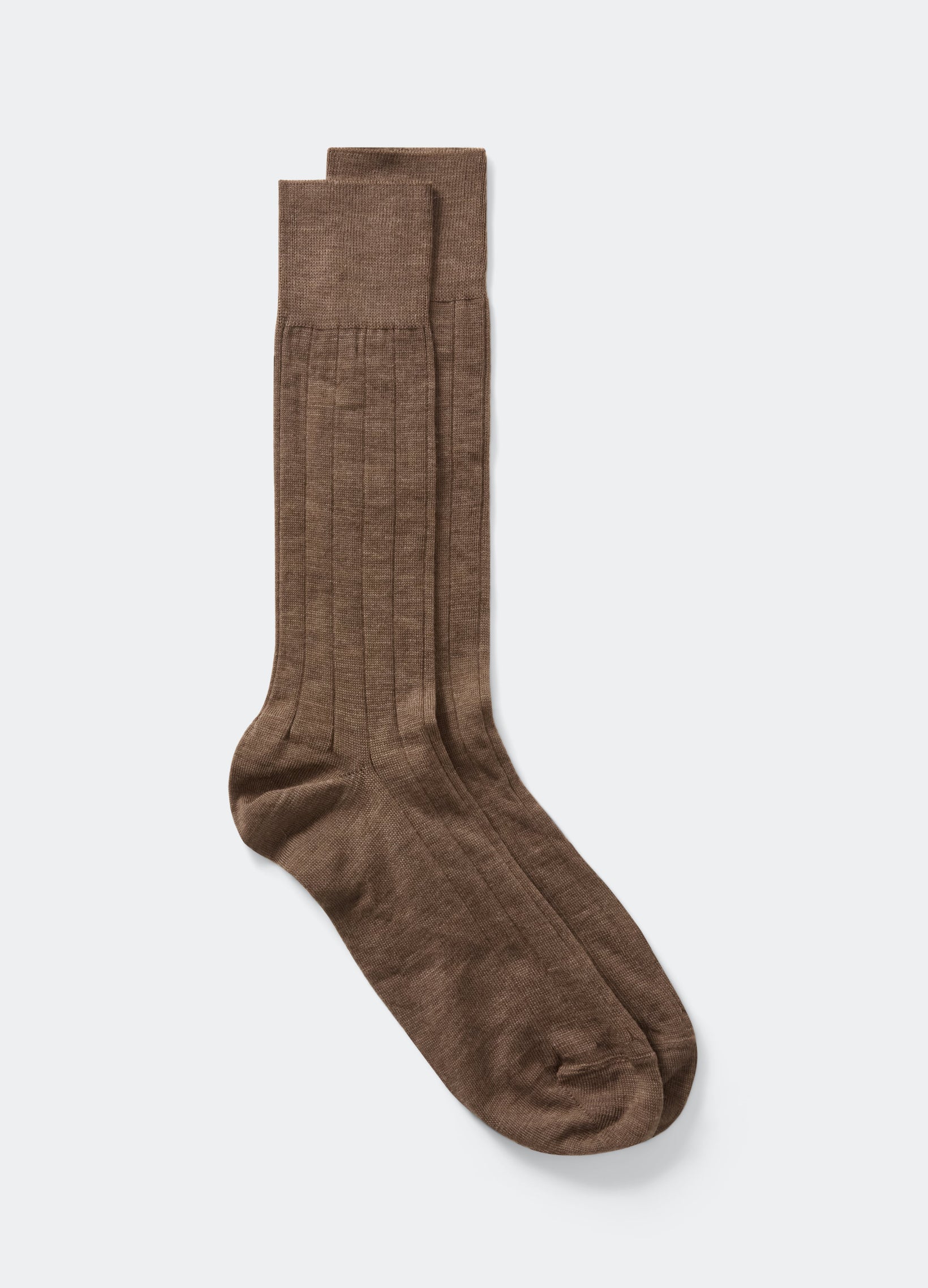 Wide Rib Wool Socks - Nougat Berg & Berg
